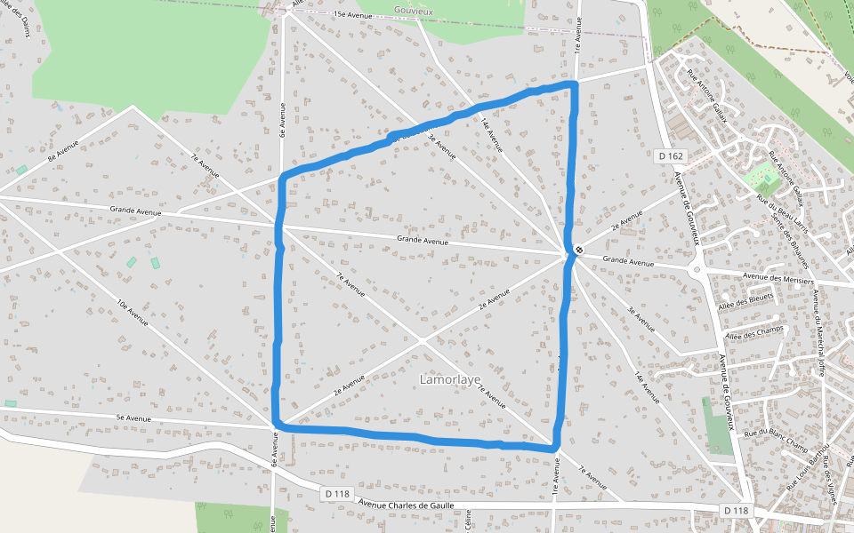 Lamorlaye walking route map in Lamorlaye