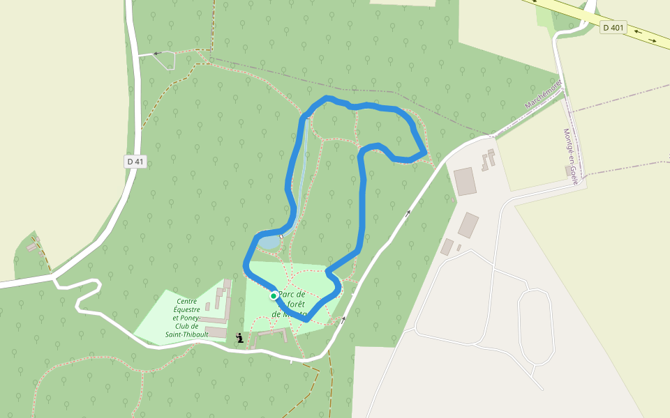 Forêt régionale de Montgé walking route map in Montgé-en-Goële