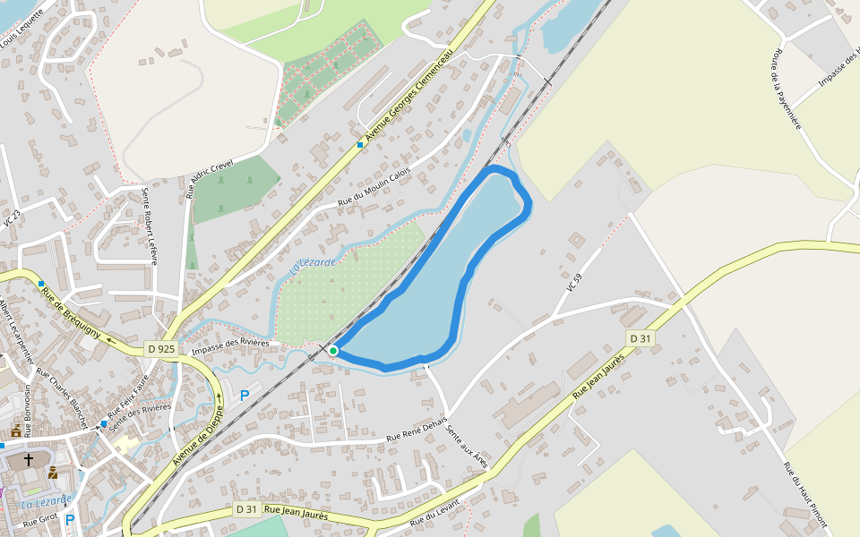 La Lézarde walking route map in Montivilliers