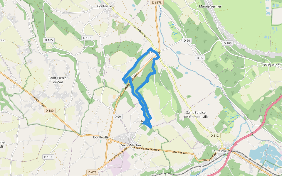 Sentiers de l'Estuaire walking route map in Saint-Maclou