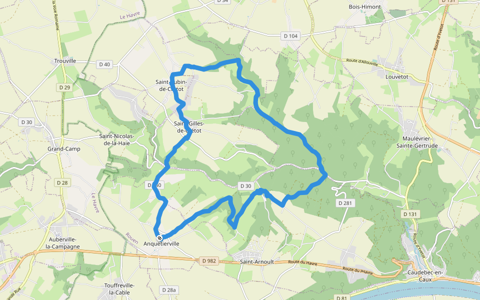 Impasse des Mares walking route map in Anquetierville