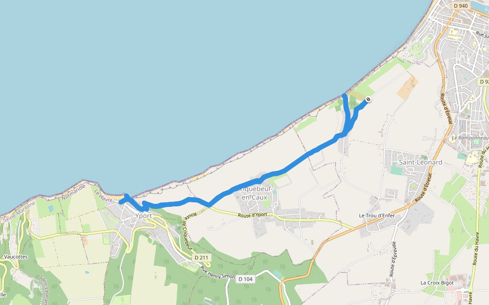Sentier du Calvaire - GR21 walking route map in Saint-Léonard
