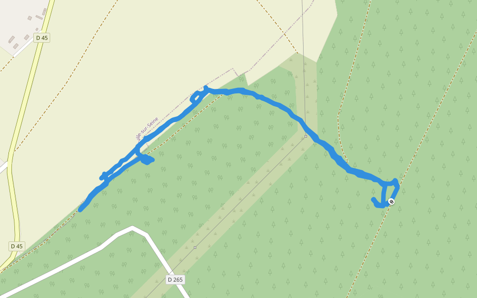 La Ligne des Hêtres walking route map in Mauny
