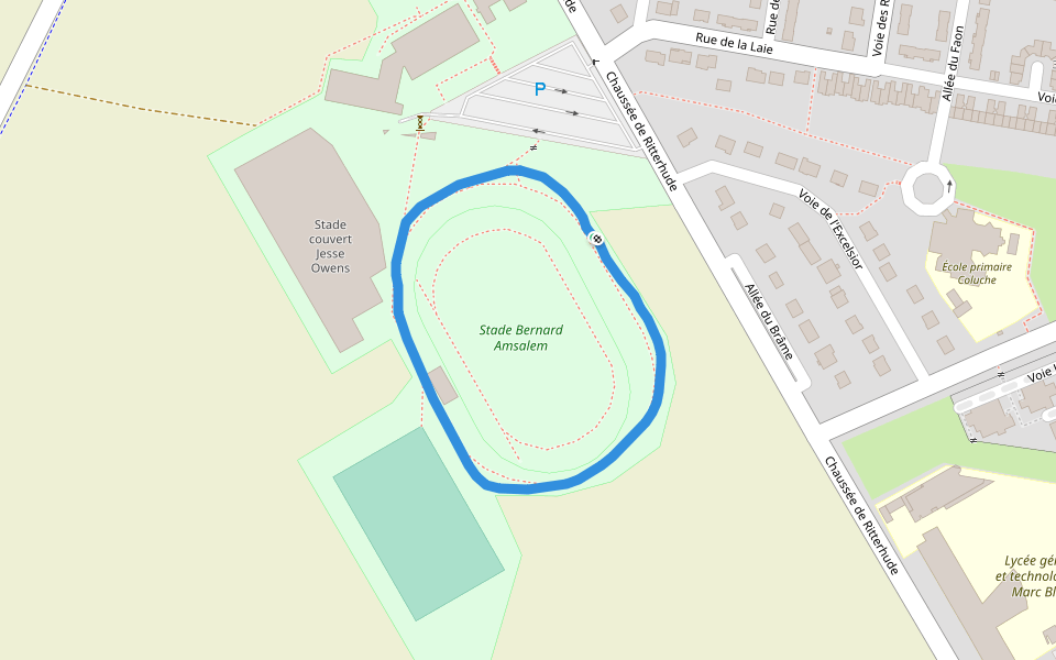 Stade Bernard Amsalem walking route map in Val-de-Reuil