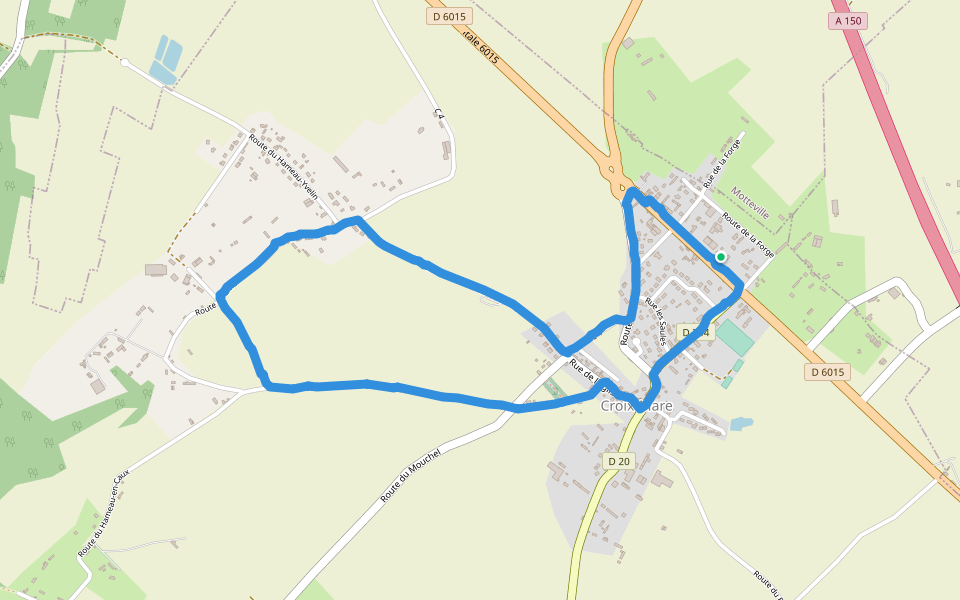 Croix-Mare walking route map in Croix-Mare