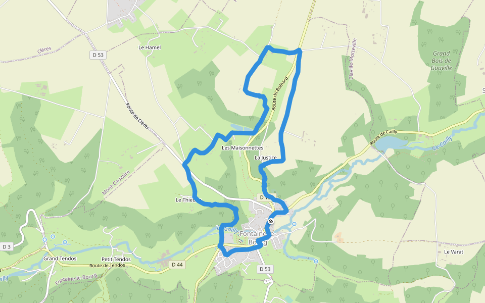 Chemin du Canal walking route map in Fontaine-le-Bourg