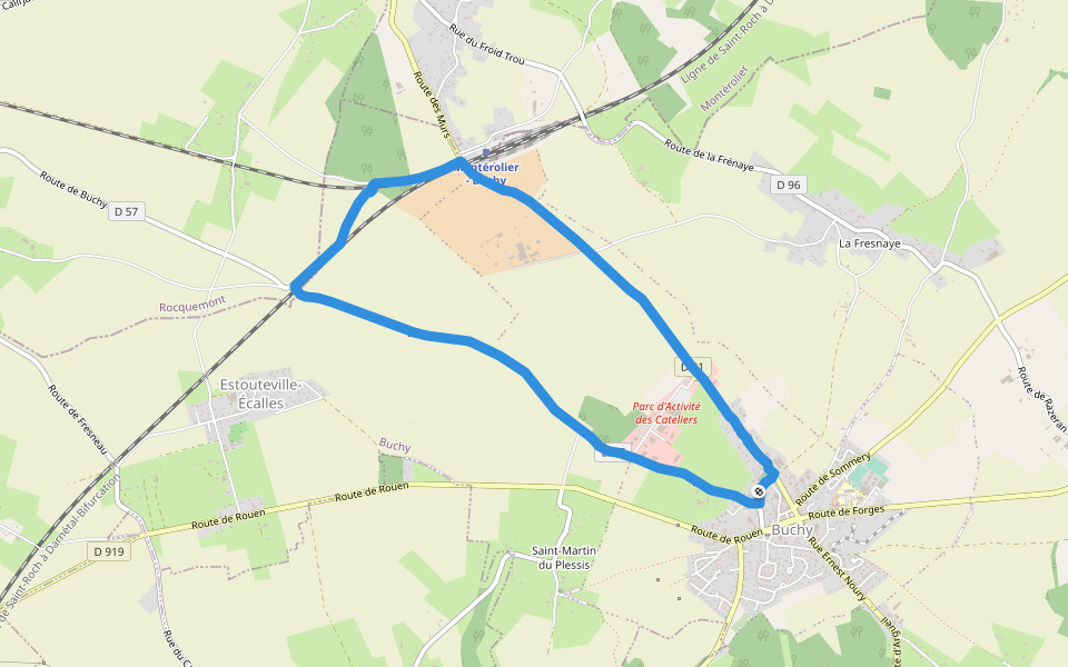 CIS Buchy walking route map in Buchy