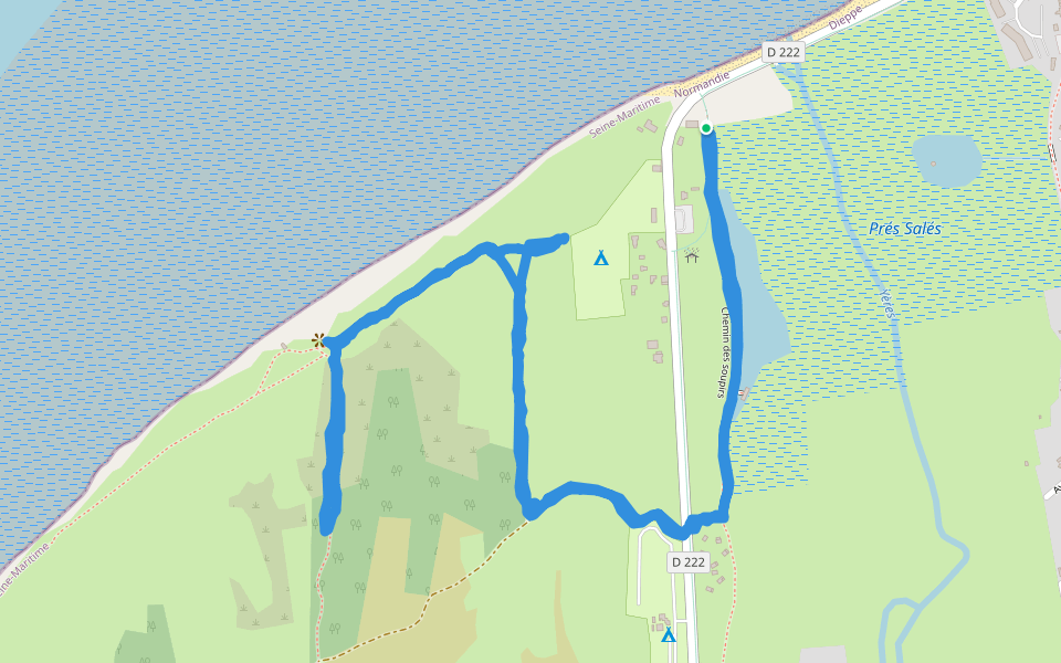 Mont Jolibois walking route map in Criel-sur-Mer