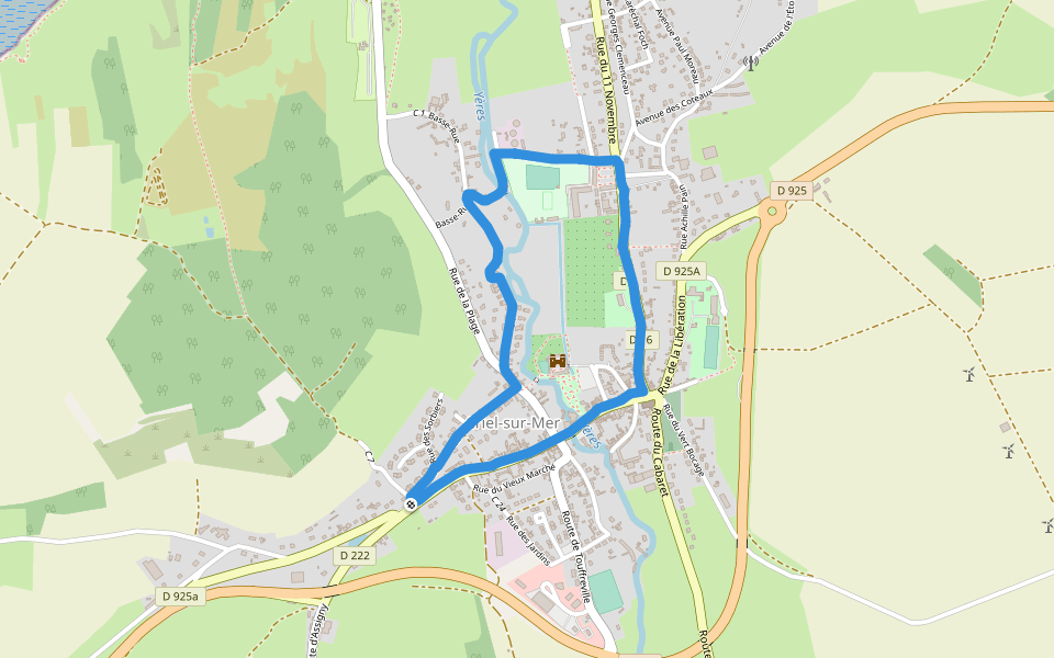 Criel-sur-Mer walking route map in Criel-sur-Mer