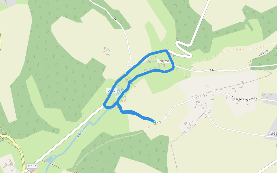 chemin walking route map in Lorleau