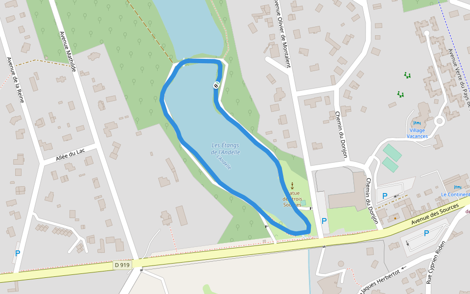 Les Étangs de l'Andelle walking route map in Forges-les-Eaux
