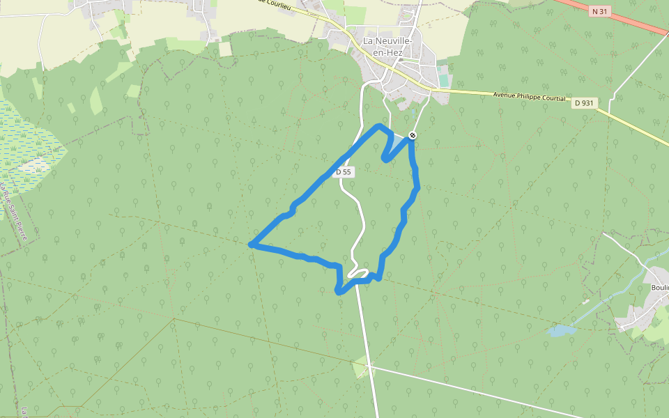 Chemin Forestier de Froidmont walking route map in La Neuville-en-Hez