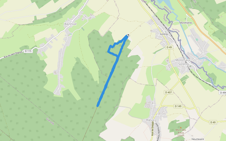 Circuit du Mont Madame walking route map in Monchaux-Soreng