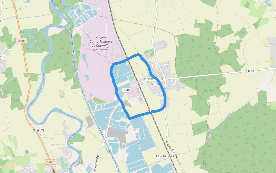 Chemilly-sur-Yonne walking route map in Chemilly-sur-Yonne