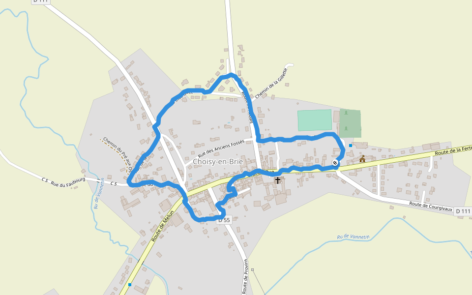 Choisy-en-Brie walking route map in Choisy-en-Brie