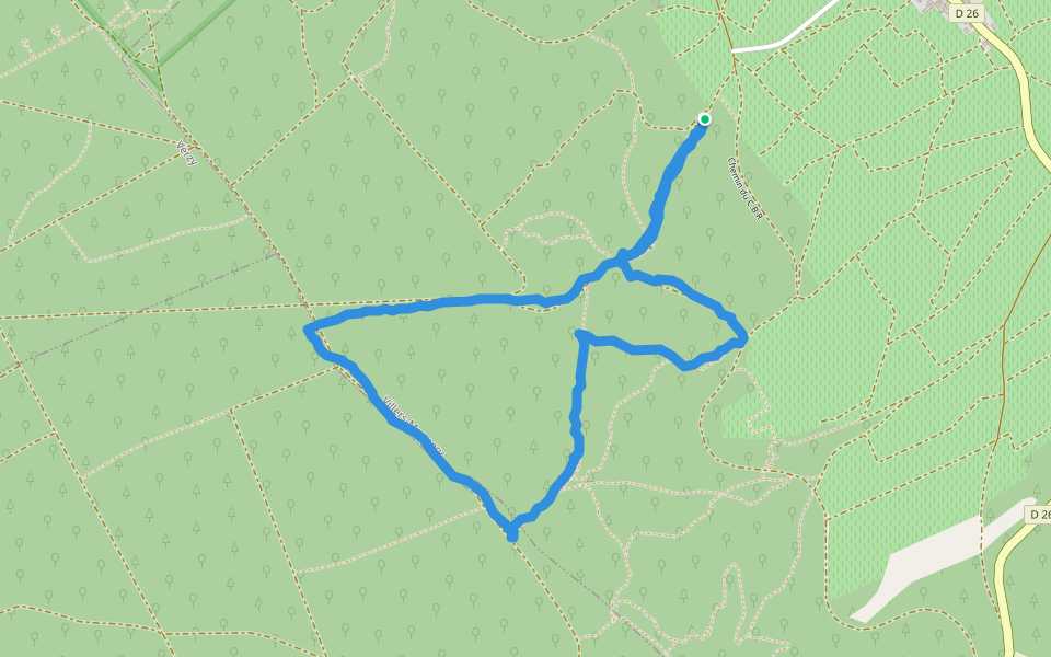 Chemin du C.B.R. walking route map in Villers-Marmery