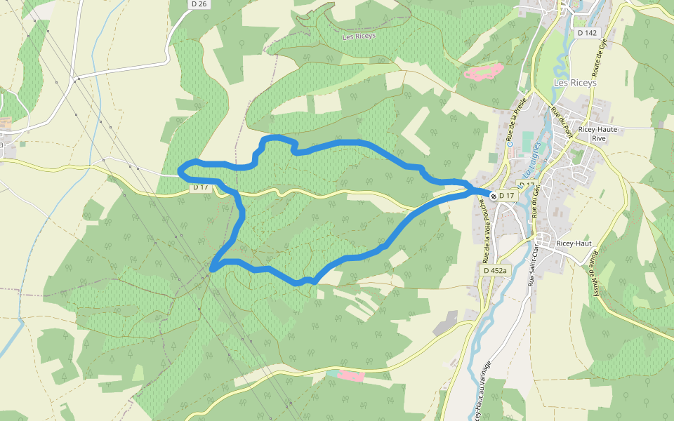 Office du Tourisme walking route map in Les Riceys