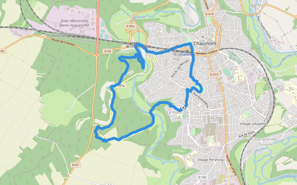 Agathe Roulot walking route map in Chaumont