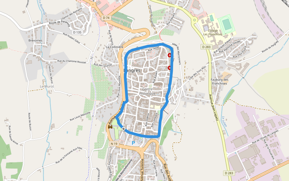 Camping Navarre walking route map in Langres