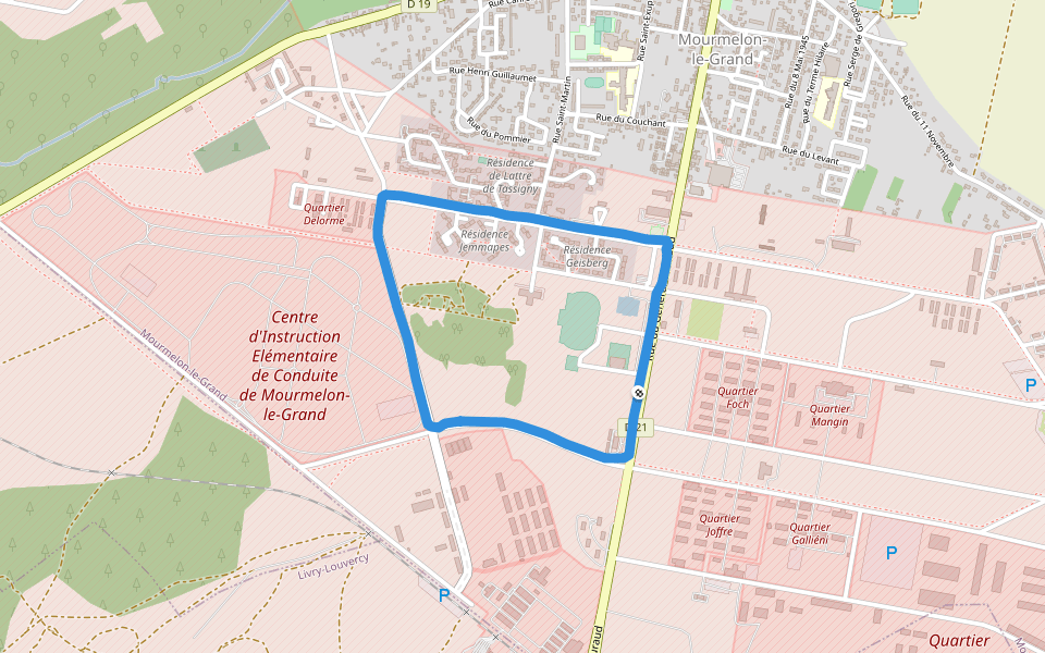 Skate-Park walking route map in Mourmelon-le-Grand