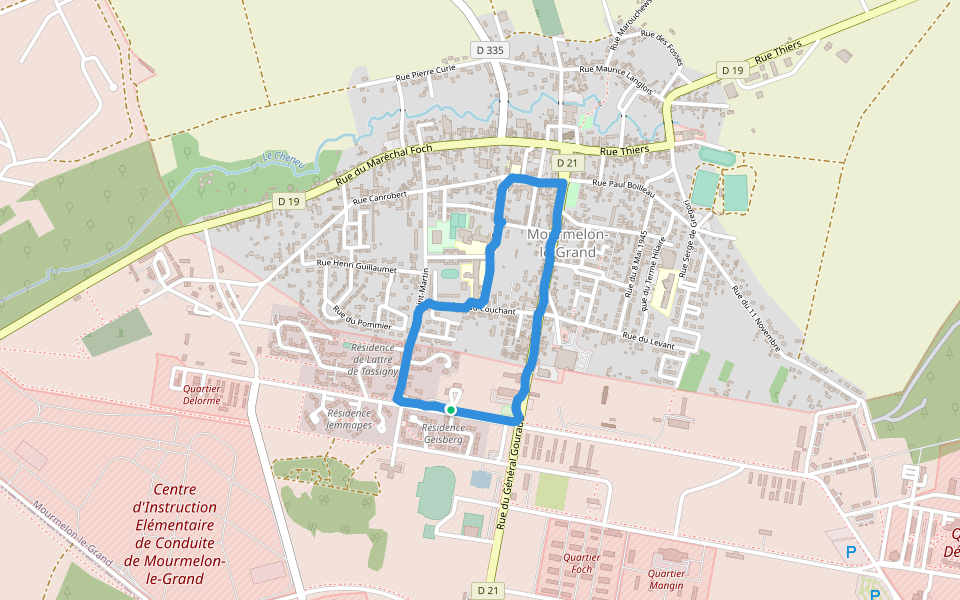 Skate-Park walking route map in Mourmelon-le-Grand
