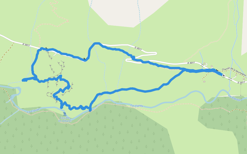 Chemin de la Montagne walking route map in Névache