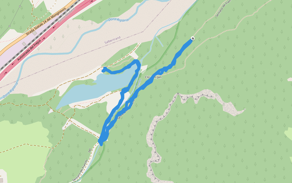 Sentiero dei Franchi walking route map in Oulx