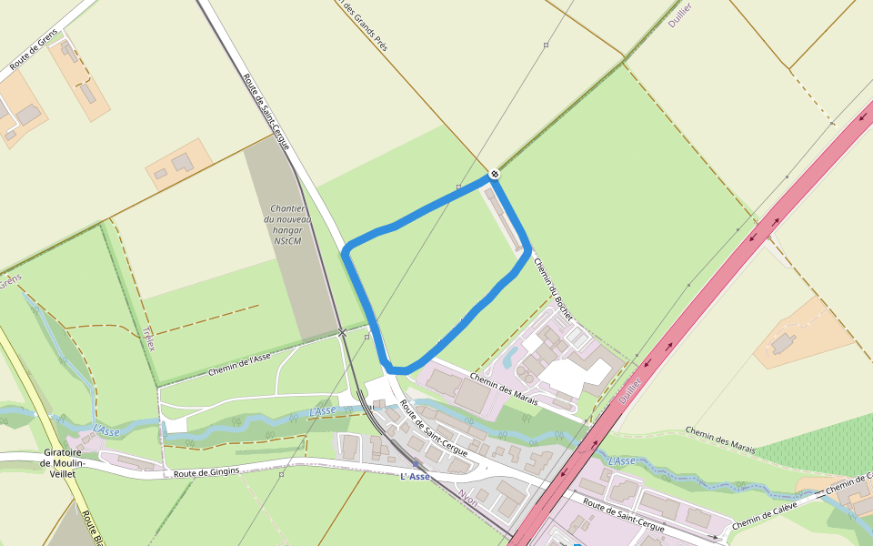Parc naturel régional Jura vaudois walking route map in Nyon
