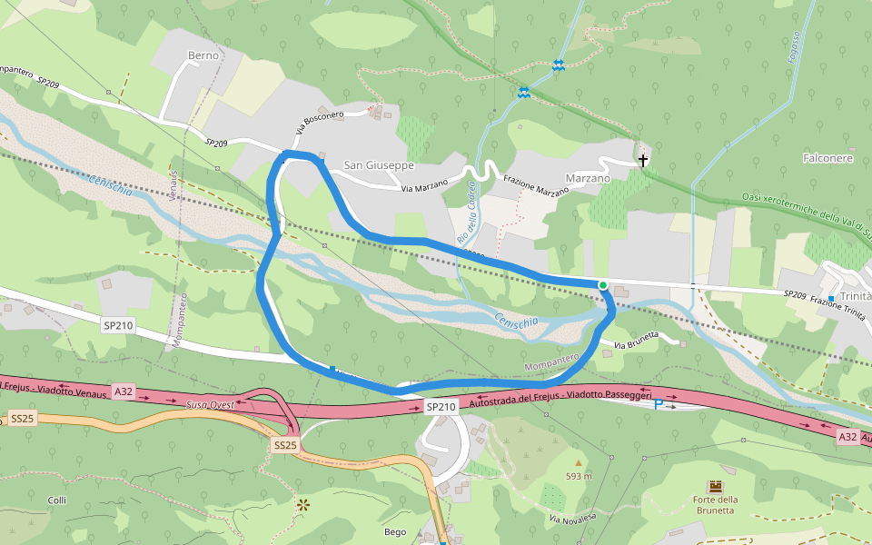 Via Novalesa walking route map in San Giuseppe