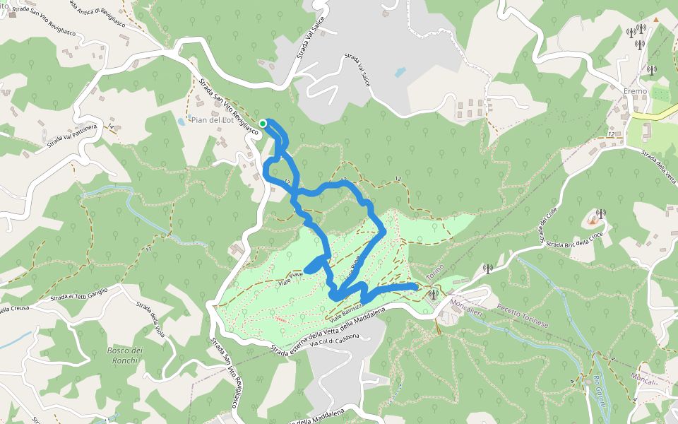 Parco della Rimembranza - Viale Piave walking route map in Pian del Lot