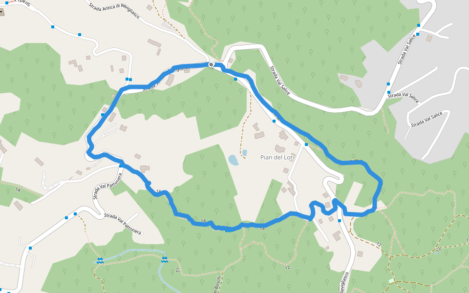 14 walking route map in Turin