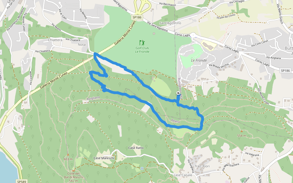 Sentiero Ciobanu walking route map in Buttigliera Alta