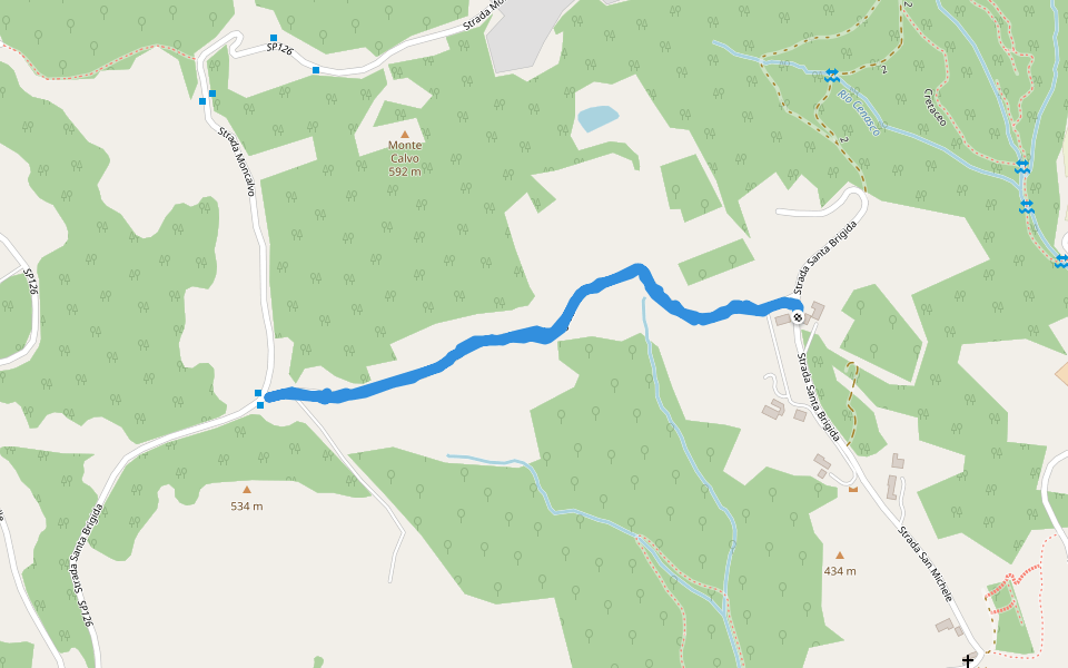 Strada Santa Brigida walking route map in Moncalieri