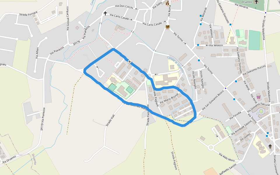 Centro Sportivo Comunale walking route map in Druento