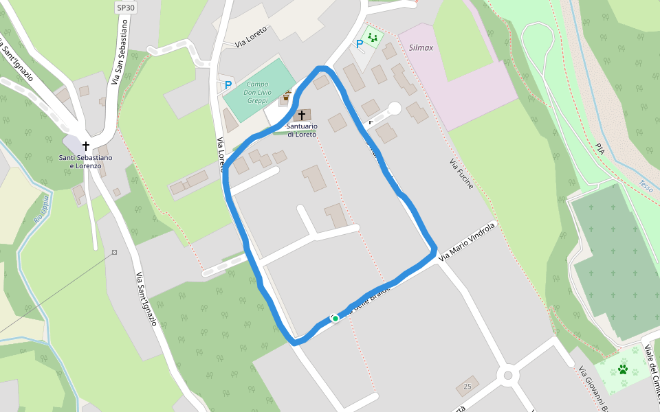 Campo di Loreto walking route map in Lanzo Torinese