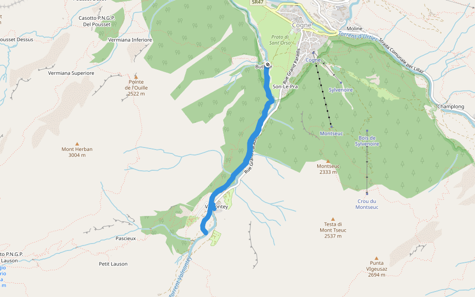 Prato di Sant'Orso - Torrent Valnontey