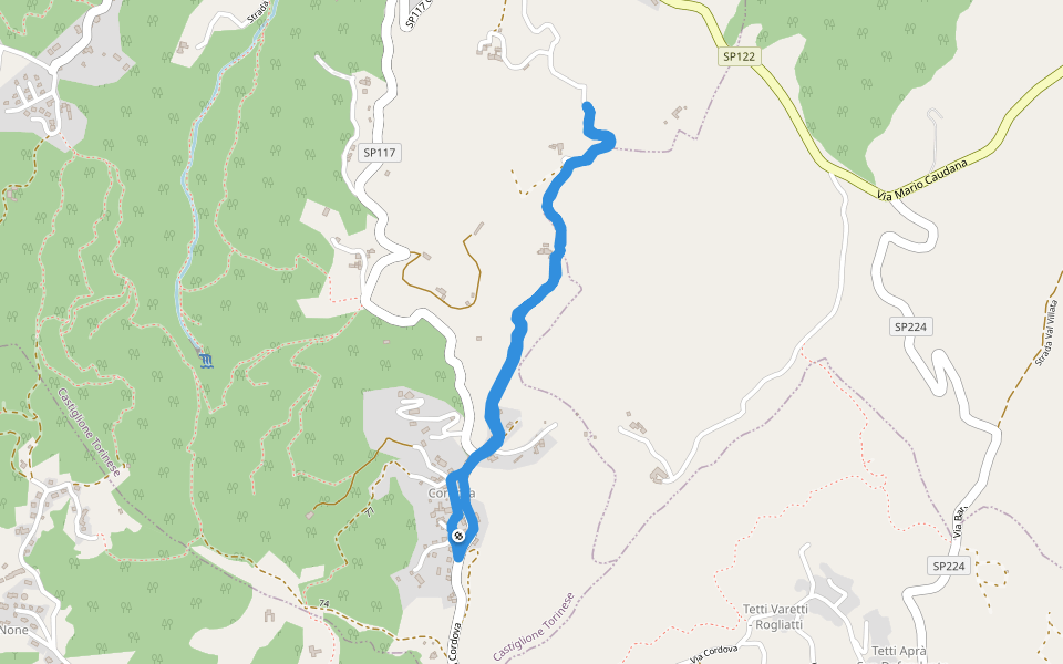 SP117 dl Cordova walking route map in Cordova