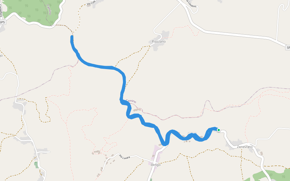 Monte Sion walking route map in Zenevreto