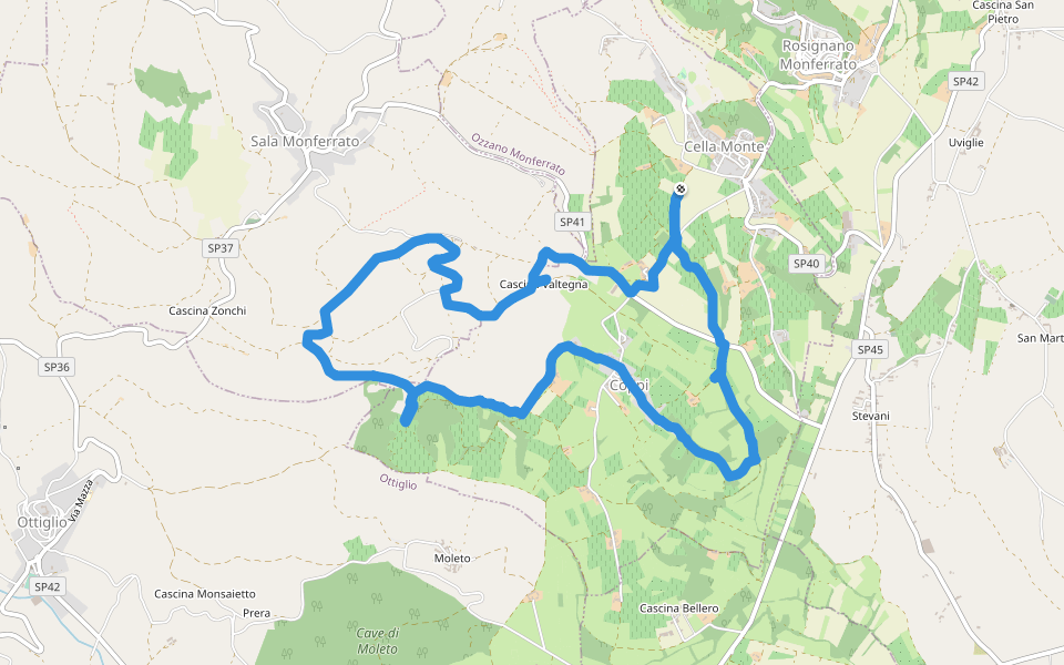 La Savoia walking route map in Cella Monte