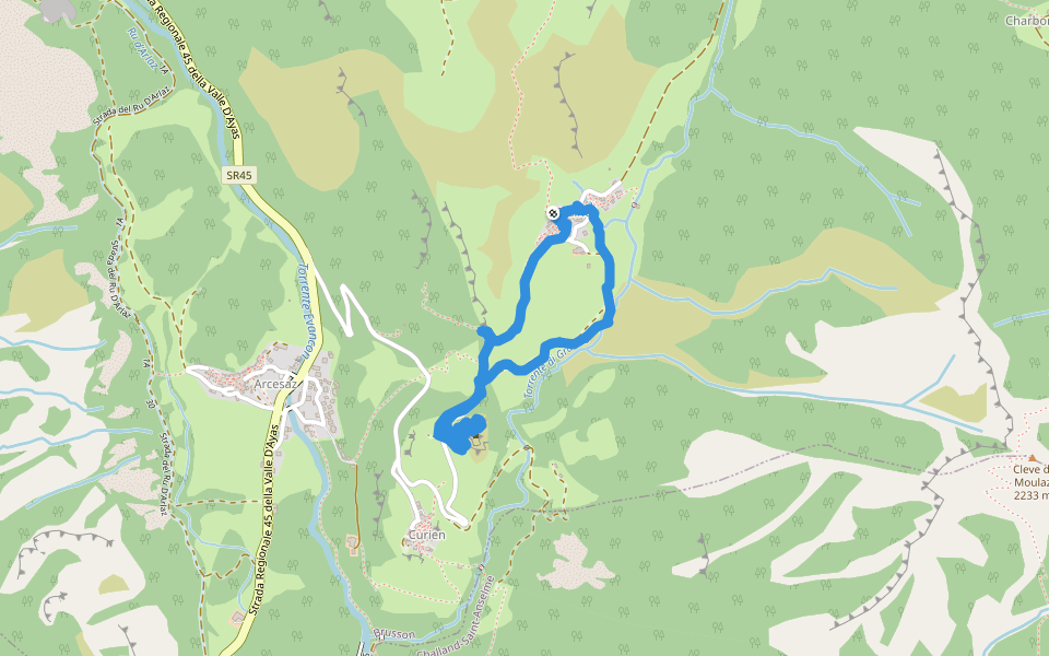 Il Castello di Graines walking route map in Graines