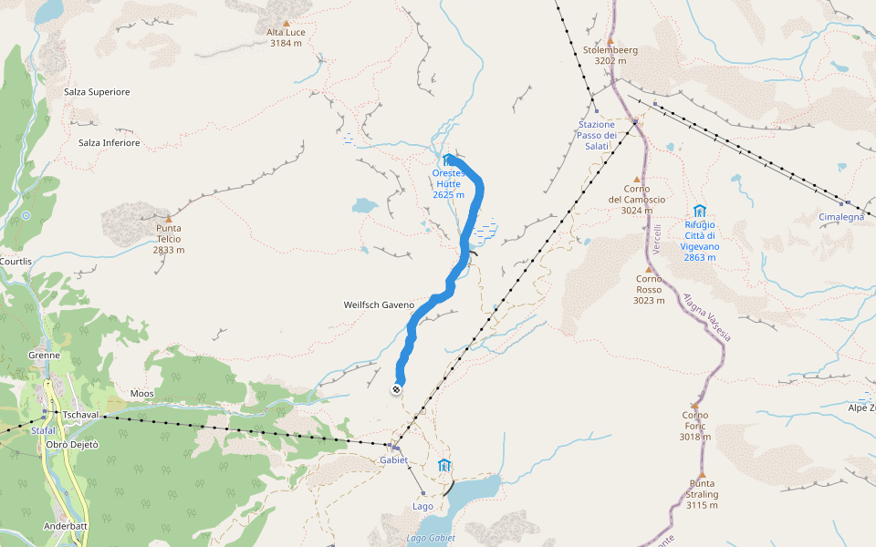 Gabiet-Orestes Hutte-Colle Salza