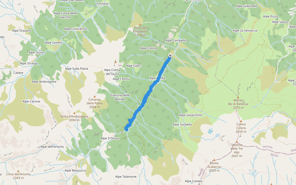 Pista interpoderale della Val Sorba