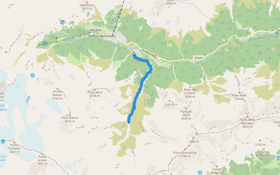 Grande Transversata delle Alpi walking route map in Isella