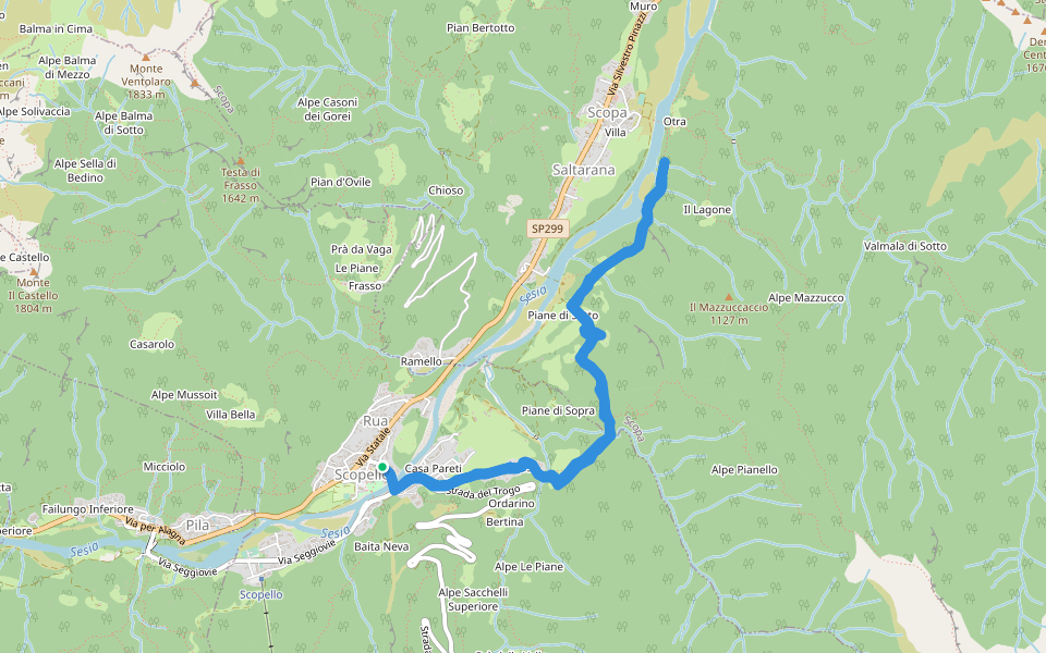 Ponte del Diavolo walking route map in Scopello