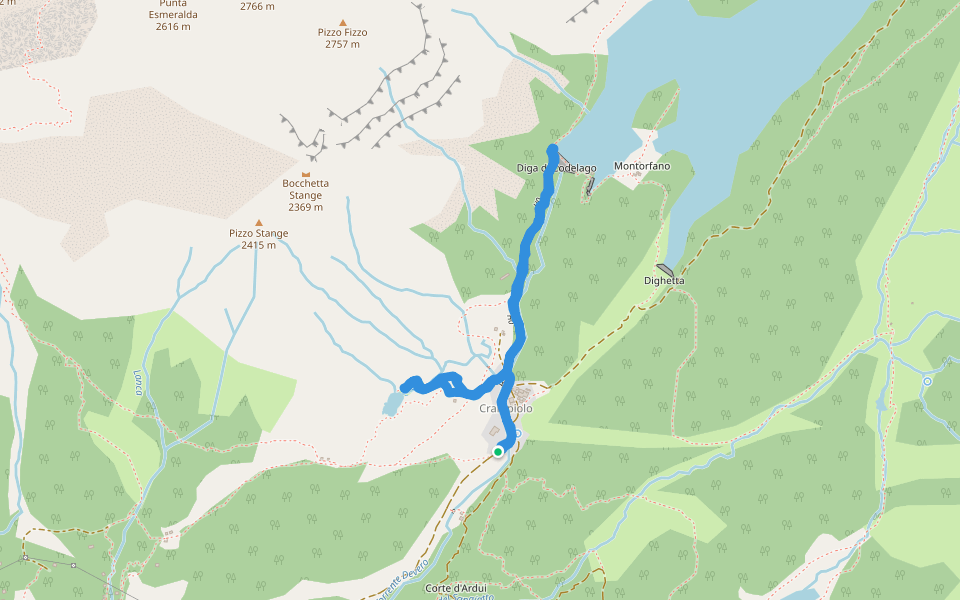 Lago di Devero - Codelago - HO walking route map in Crampiolo
