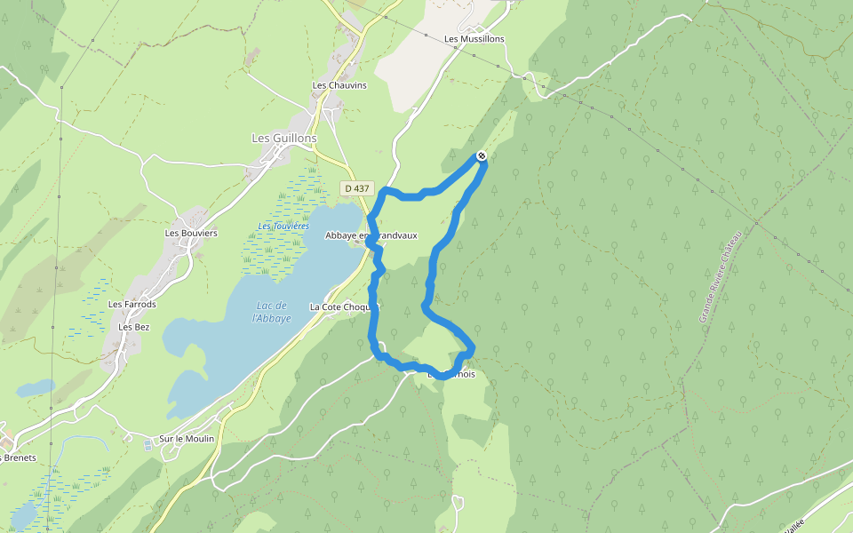 Route Forestiere du Prè Chauvin walking route map in Grande-Rivière Château