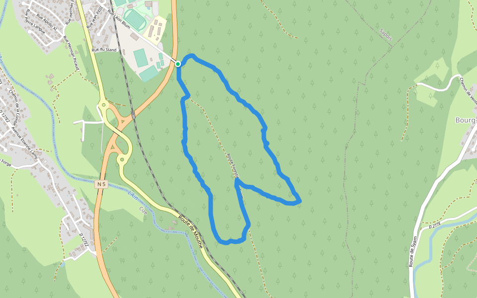Route Forestière de Syam walking route map in Champagnole