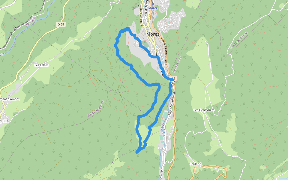 Rue de la Citadelle walking route map in Hauts-de-Bienne