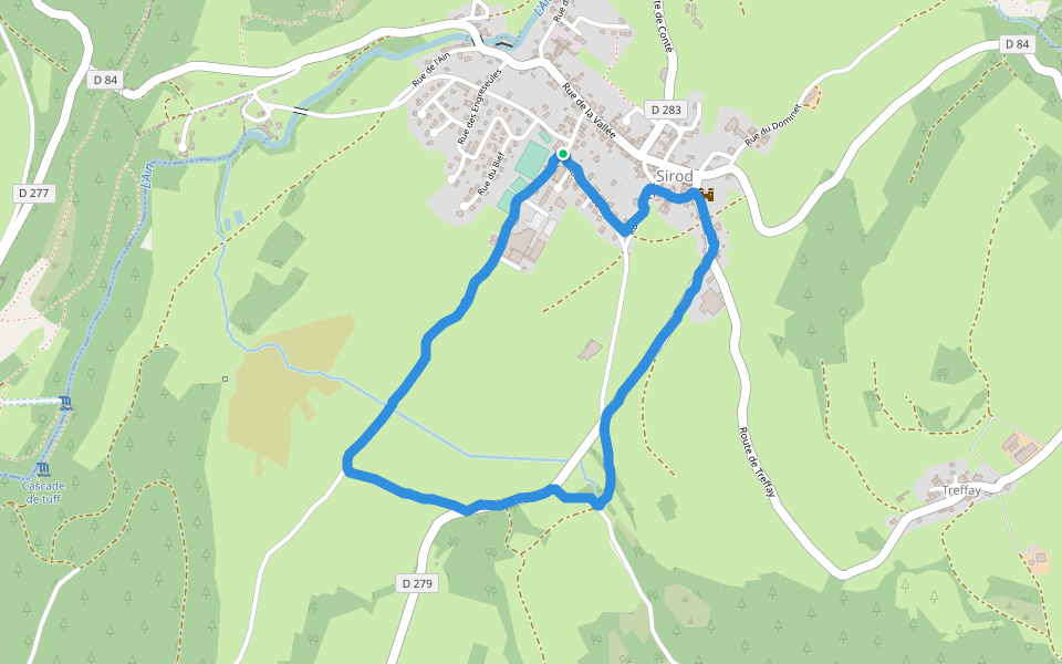 Château de Sirod walking route map in Sirod