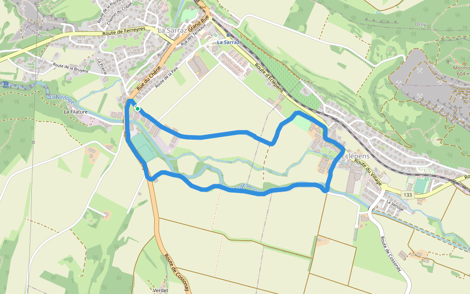La Sarraz walking route map in La Sarraz